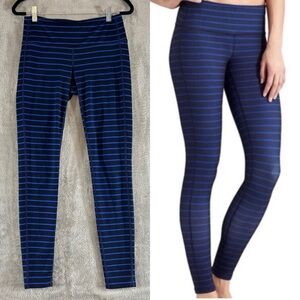 ATHLETA Striped Chaturanga Full Length Leggings Blue Size Small